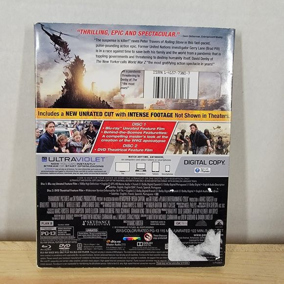 BLURAY/DVD World War Z w/ Slipcover - Picture 2 of 3